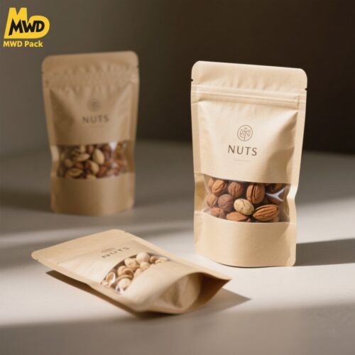 Matte Brown Zipper Stand-Up Kraft Bag