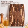 Solid Wood Geometric Grid Cutting Board